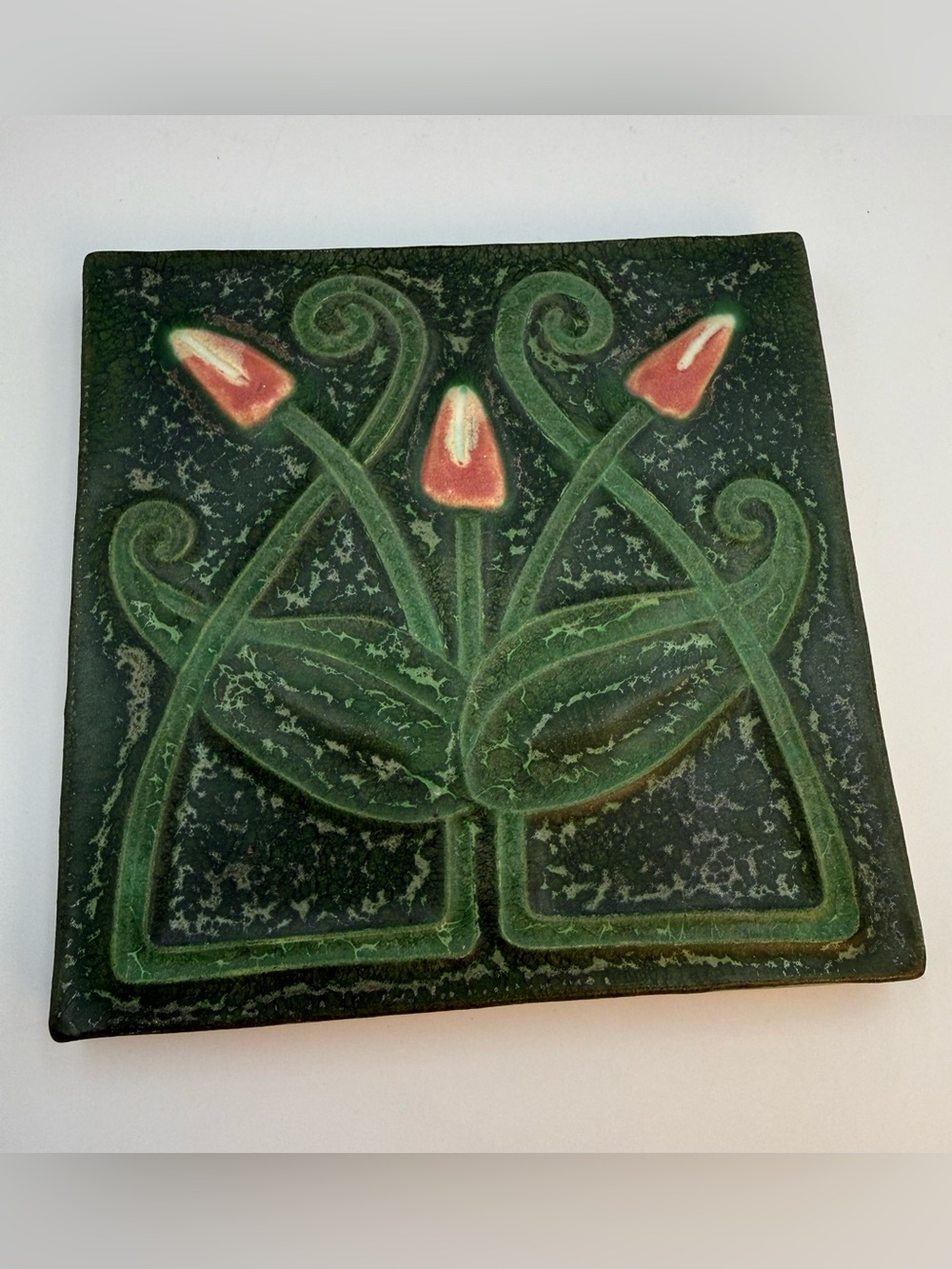 Art Deco Ephraim Pottery Tile 6x6”